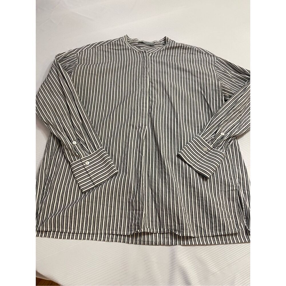 Vince Grey White Stripe Long Sleeve Button Up Shirt Size Small